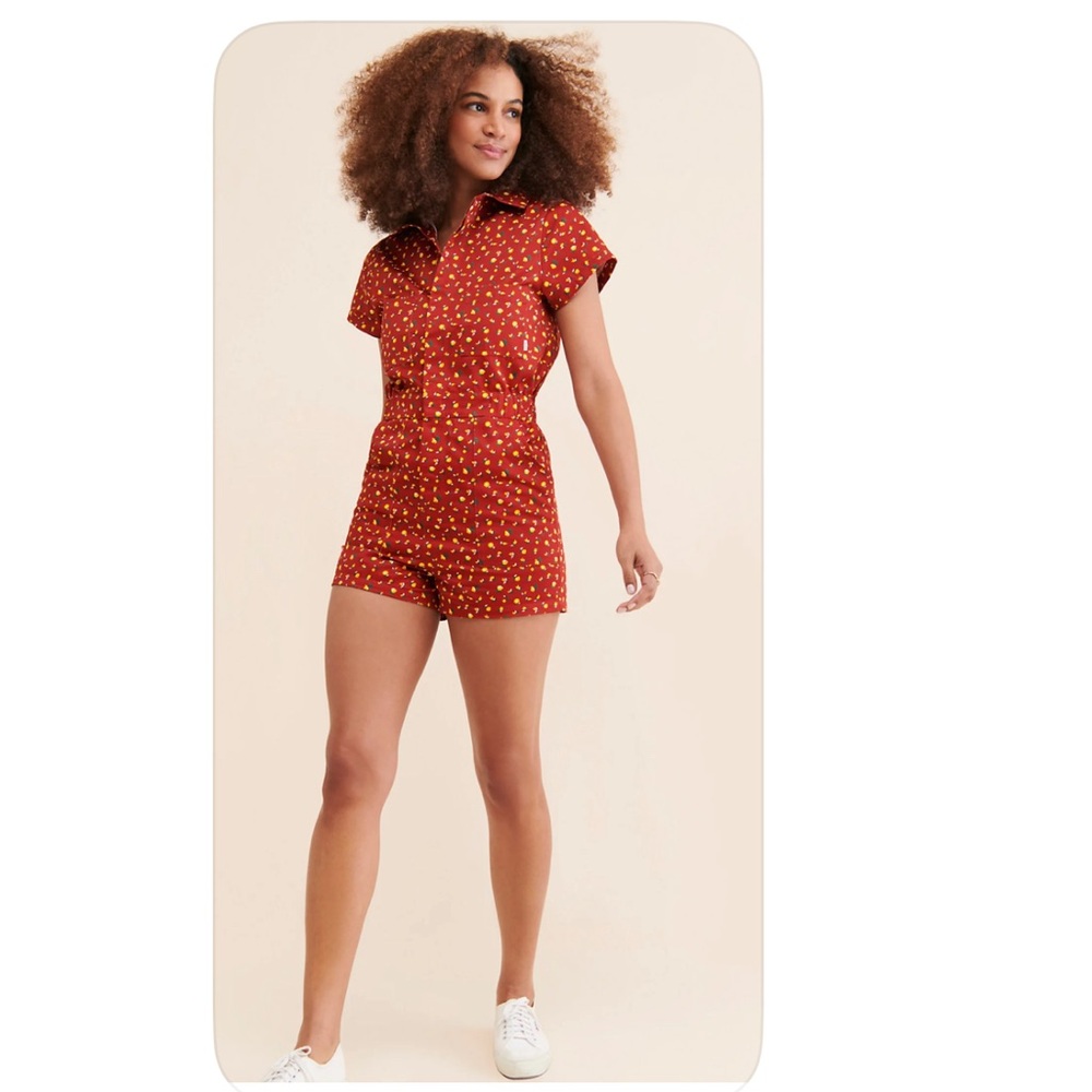 Rolla's Red and Yellow Floral Playsuit